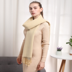 "Ivory Cashmere Scarf Reversible"