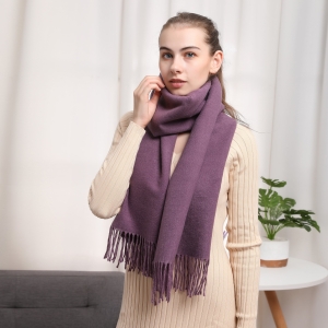 Recto-Verso purple cashmere scarf