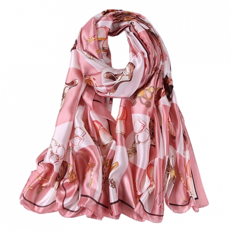 Pink Horse Gown Silk Stole