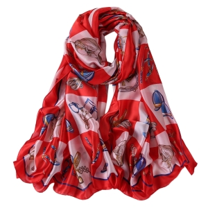 Red Horse Gown Silk Stole