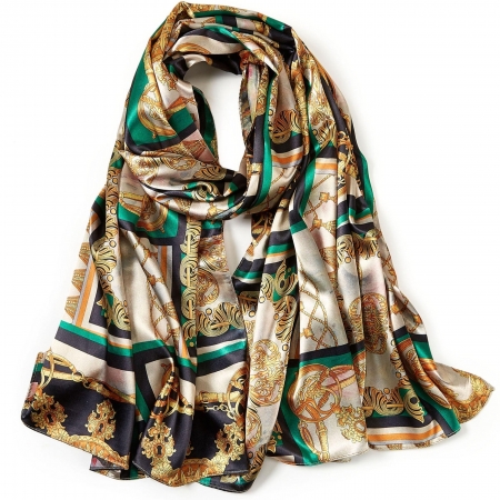 Silk touch scarf KING STYLE GREEN