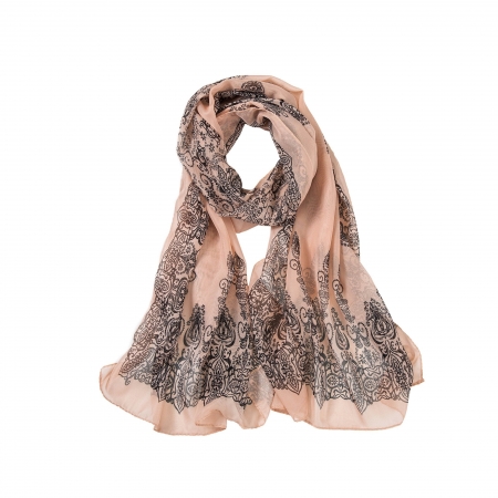 Cream Salmon Vera Silk Veil