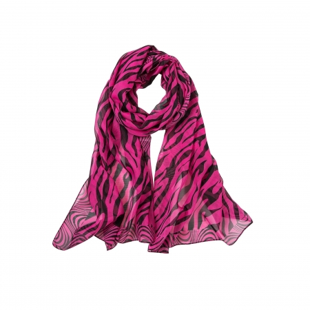 Fuschia Zebra Vera Silk Veil